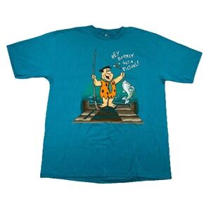 The Flintstones Hanna-Barbera Fred Fishing T-Shirt Vintage 1994 Brand New